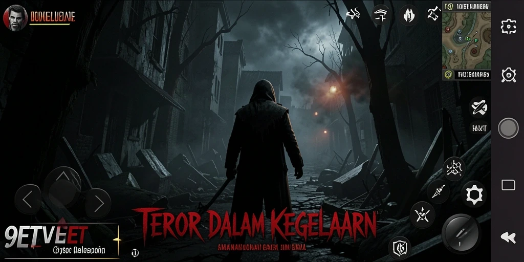 Gameplay mencekam dalam 9ET, menghadirkan suasana horror yang membuat ketakutan.