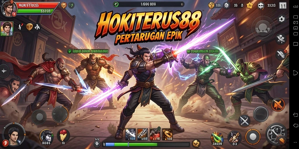 Tangkapan layar menampilkan aksi pertarungan seru di HOKITERUS88.