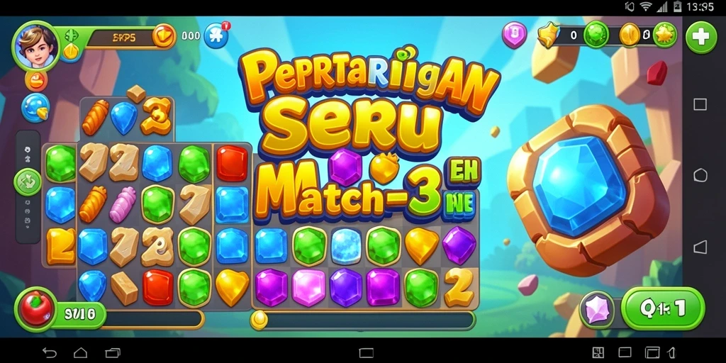 Screenshot gameplay SVIP5 menampilkan kombinasi warna-warni yang ceria.